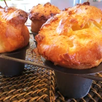 'The Popover Experiment' - Recipe No. 2.  Popovers are a bit higher & insides are slightly drier.