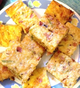 'Grab 'n Go' Quiche Squares - with Bacon instead of Broccoli 
