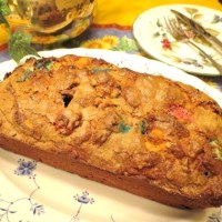 Not Your Grandmother's Banana Bread with M&Ms, Nuts & a Smidge of Peanut Butter