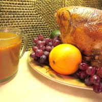 "Make Ahead Turkey Dinner" - Recipes No. 4 & 5 - Roasted Turkey Breast (or Whole Turkey) with White Wine, Oranges and Apples & Savory Turkey Gravy